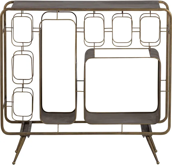 BEPUREHOME Collection vinholder for 8 vinflasker - antikk messingjern (H:80,5)